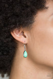 Paparazzi Jaw-Dropping Diva - Green - Teardrop Beads - Necklace & Earrings