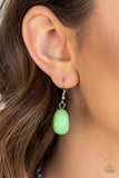 Paparazzi Take The COLOR Wheel! - Green Beads - Silver Necklace and matching Earrings. - The Jewelry Box Collection 