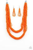 Paparazzi Right As RAINFOREST - Orange Seed bead Necklace - The Jewelry Box Collection 