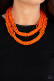 Paparazzi Right As RAINFOREST - Orange Seed bead Necklace - The Jewelry Box Collection 