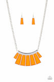 Paparazzi Glamour Goddess - Orange Tiger - Hammered Silver Plate - Necklace and matching Earrings