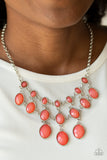Paparazzi Mermaid Marmalade - Orange / Coral Gems - Necklace & Earrings