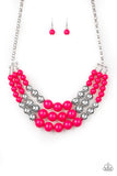 Paparazzi Dream Pop - Pink and Silver Beads - Necklace and matching Earrings