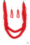 Paparazzi Right as Rainforest Red Necklace - The Jewelry Box Collection 