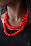 Paparazzi Right as Rainforest Red Necklace - The Jewelry Box Collection 