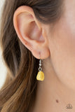 Paparazzi Quarry Trail - Yellow - Turquoise Beads - Silver Necklace and matching Earrings