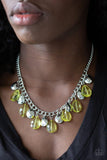 Paparazzi No Tears Left To Cry - Yellow Necklace - The Jewelry Box Collection 