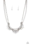 Paparazzi Bow Before The Queen - SILVER PEARLS - Necklace & matching Earrings - The Jewelry Box Collection 