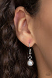 Paparazzi Bow Before The Queen - SILVER PEARLS - Necklace & matching Earrings - The Jewelry Box Collection 