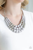 Paparazzi Dream Pop - Silver Beads - Necklace and matching Earrings