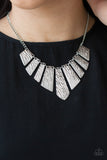 Paparazzi Texture Tigress - Silver - Necklace and matching Earrings
