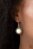 Paparazzi Lasting EMPRESS-ions - White Crackle Stone - Silver Statement Necklace and matching Earrings
