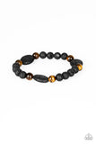 Paparazzi Hundred and ZEN Percent - Brown-Black Lava Rock - Bracelet