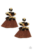 Paparazzi No One Likes A Cheetah Brown Posts Earring - The Jewelry Box Collection 