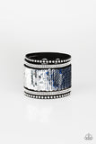 Paparazzi MERMAIDS Have More Fun - Blue / Silver - Sequin Mermaid Bracelet w/Rhinestones