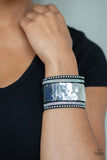 Paparazzi MERMAIDS Have More Fun - Blue / Silver - Sequin Mermaid Bracelet w/Rhinestones