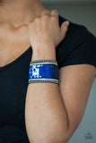Paparazzi MERMAIDS Have More Fun - Blue / Silver - Sequin Mermaid Bracelet w/Rhinestones