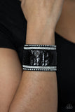 Paparazzi MERMAIDS Have More Fun - Pink / Black - Sequin Wrap - Black Suede - Snap Bracelet