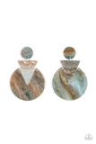 Paparazzi Head Under WATERCOLORS - Blue - Glittery Acrylic Frames - Post Earrings - The Jewelry Box Collection 