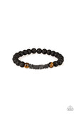 Paparazzi Courage Brown -Black Lava Rock - Bracelet