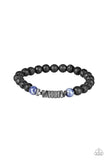 Paparazzi Courage Blue -Black Lava Rock - Bracelet