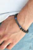 Paparazzi Courage Blue -Black Lava Rock - Bracelet