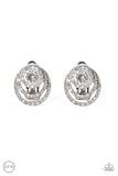 Paparazzi Epic Epicenter White Clip on Earrings