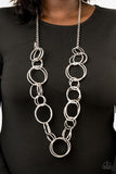 Paparazzi Natural-Born RINGLEADER - Silver Hoops Necklace - 2019 Convention Exclusive