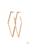 Paparazzi Geo Grunge Gold Hoop Earring - The Jewelry Box Collection 