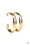 Paparazzi Hoop Wild - Gold - Etched in Shimmer - Thick Hoop - Earrings