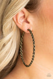 Paparazzi CHAINge Is Coming - Brass Hoop Earring - The Jewelry Box Collection 