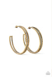 Paparazzi Double The Bling - Brass Hoop Earring