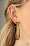 Paparazzi Double The Bling - Brass Hoop Earring