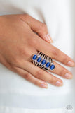 Paparazzi BLING Your Heart Out - Blue - Cat's Eye Moonstones - White Rhinestones - Ring - The Jewelry Box Collection 