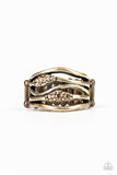 Paparazzi Cash Dash - Brass - Topaz Rhinestones - Ring