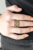 Paparazzi Cash Dash - Brass - Topaz Rhinestones - Ring