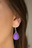 Paparazzi Drop Zone Purple Shiny Teardrop Necklace & Earrings - The Jewelry Box Collection 