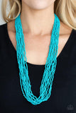 Paparazzi Congo Colada -Blue Seedbead Necklace - The Jewelry Box Collection 