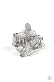 Paparazzi Full Of Flutter - Silver - Trio of Butterflies - Silver Ring