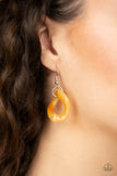 Paparazzi Red-Haute Mama - Yellow - Faux Marble Acrylic Links - yellow Chain Necklace and matching Earrings