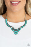 Paparazzi Omega Oasis - Blue - Turquoise Stone Beads - Silver Plate Necklace and matching Earrings
