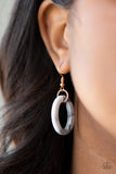 Paparazzi I Have A HAUTE Date - White - Acrylic Faux Marble Finish - Gold Necklace and matching Earrings