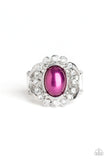 Paparazzi Sugar-Coated Splendor - Purple Pearly Center- White Rhinestones - Ring