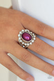 Paparazzi Sugar-Coated Splendor - Purple Pearly Center- White Rhinestones - Ring