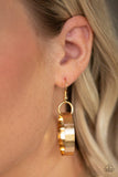 Paparazzi Big Hit - Gold - Links connect below the collar - Bold Necklace and matching Earrings - The Jewelry Box Collection 