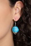 Paparazzi Ice Melt - Blue- Antiqued Silver Beads - Necklace and matching Earrings