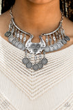 Paparazzi Treasure Temptress - Silver - Coin Discs Dangle - Ornate Silver Necklace - Fashion Fix Exclusive September 2019