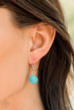 Paparazzi Artisan Artifact Turquoise Stones Silver Oval Hoops Necklace September 2019 Fashion Fix - The Jewelry Box Collection 