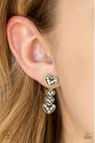 Paparazzi Heartthrob Twinkle - Brass Post Earring