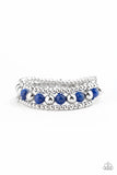 Paparazzi Go With The GLOW - Blue - Cat's Eye Stone - Set of 3 Bracelets